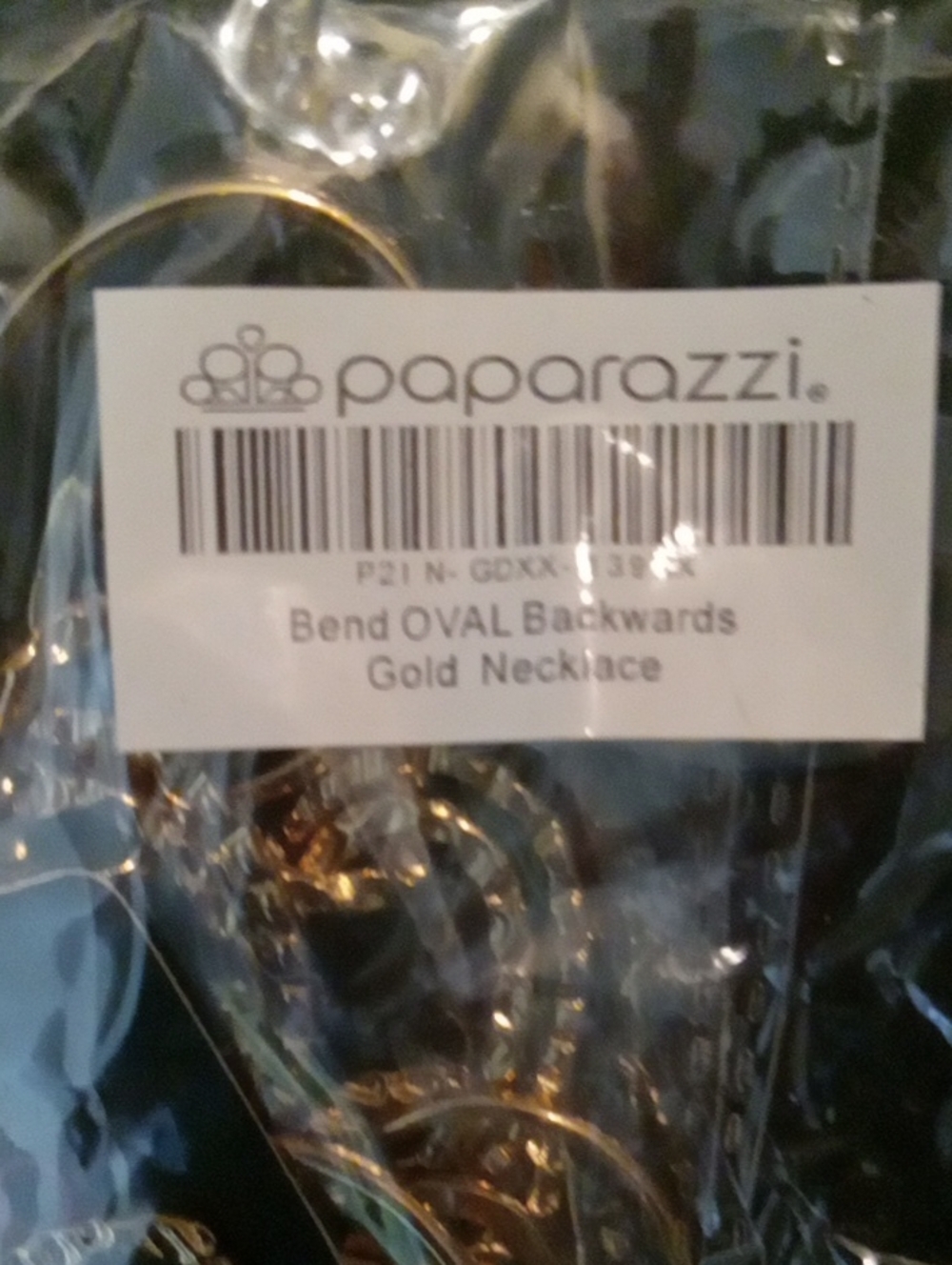Paparazzi Shiny Gold Oval Link Necklace & Earring SET
